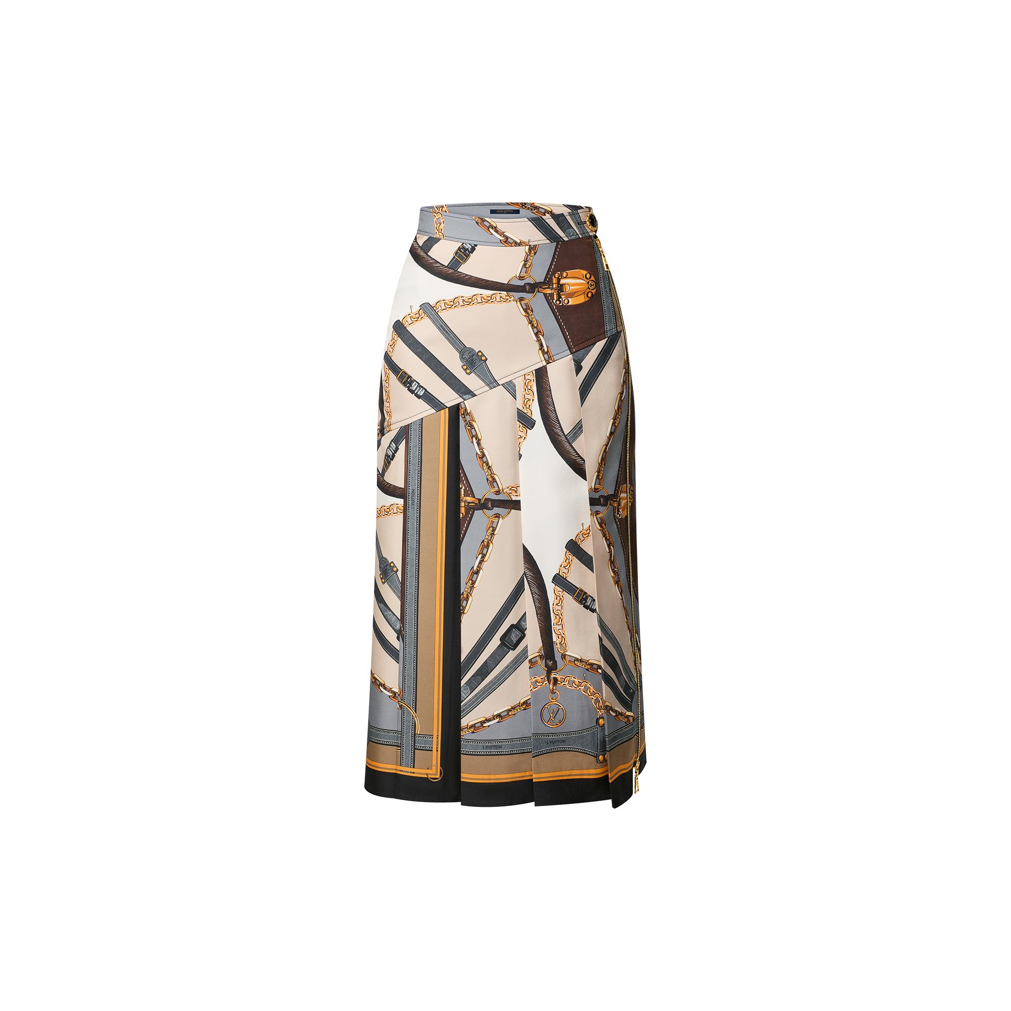 Scarf Print Asymmetrical Midi Skirt Women ReadytoWear LOUIS